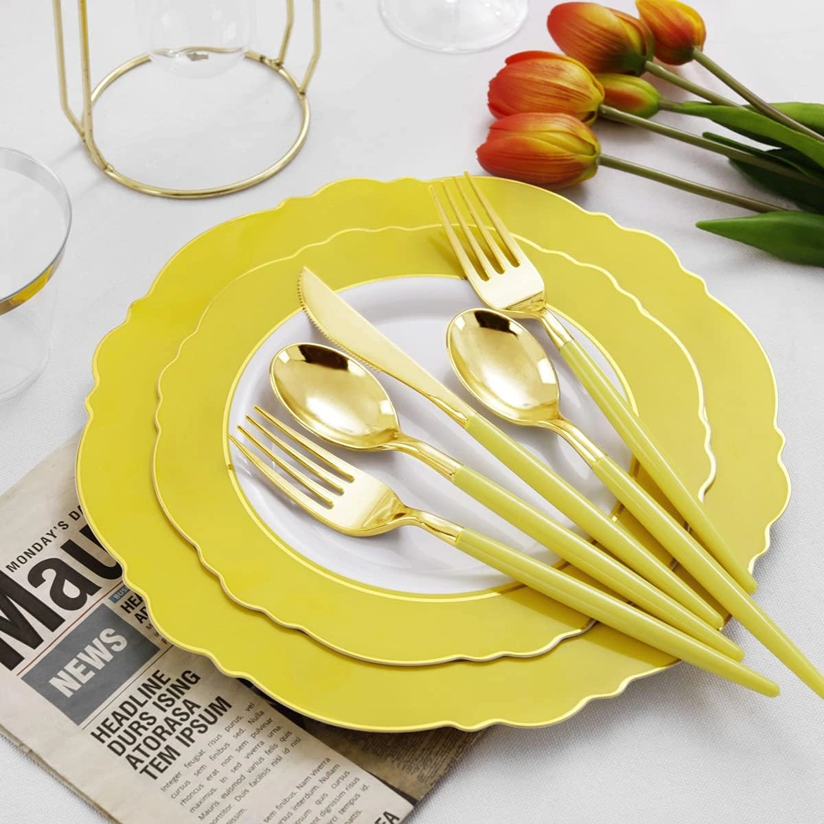 Yellow Plates Disposable — view 10