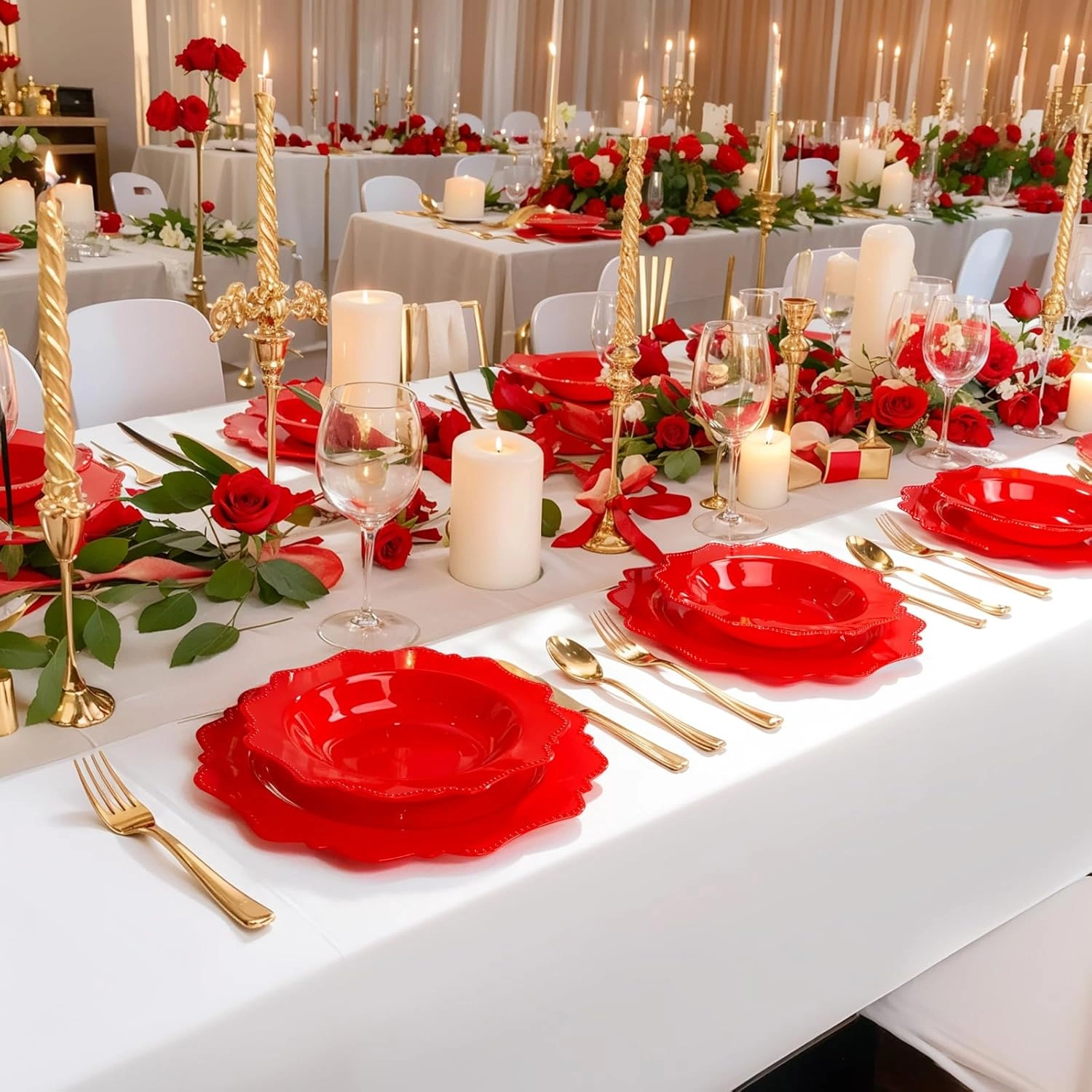 Red Plastic Party Bowls () 12 Oz Disposable Soup/Salad Bowl — view 14