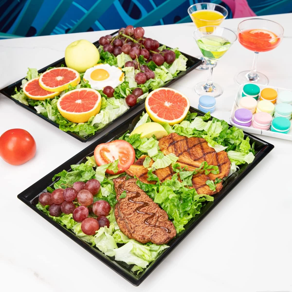 Black Serving Tray Plastic Trays — view 14