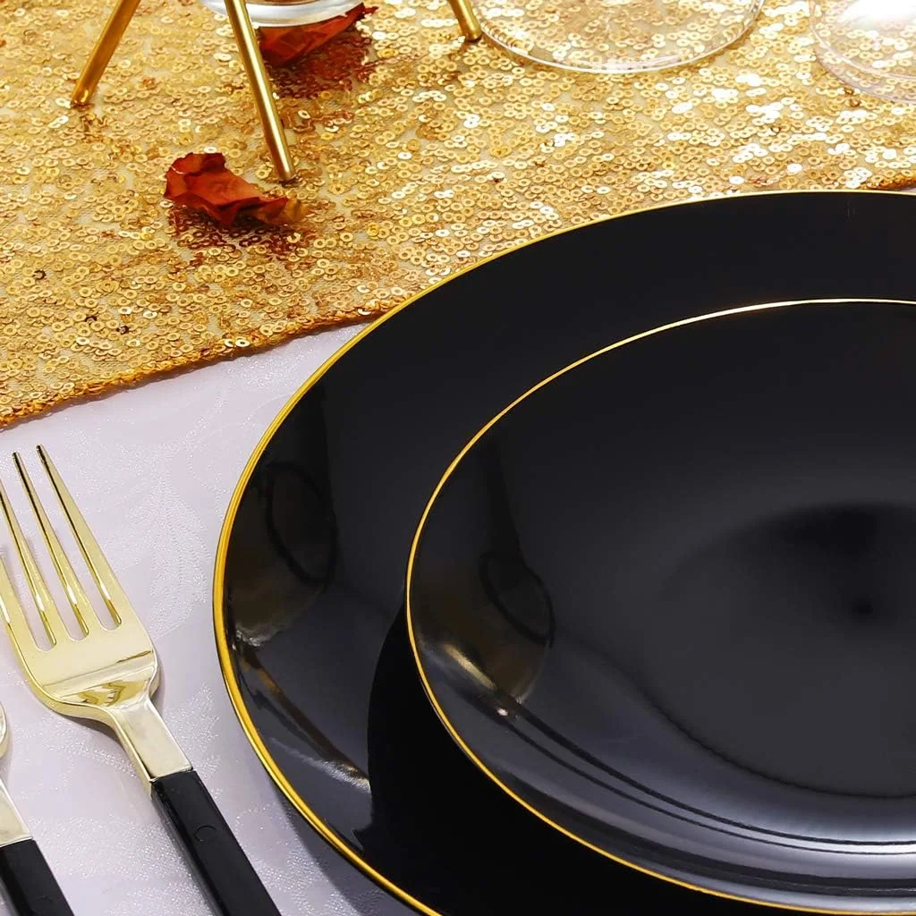 Black Plastic Plates — view 12
