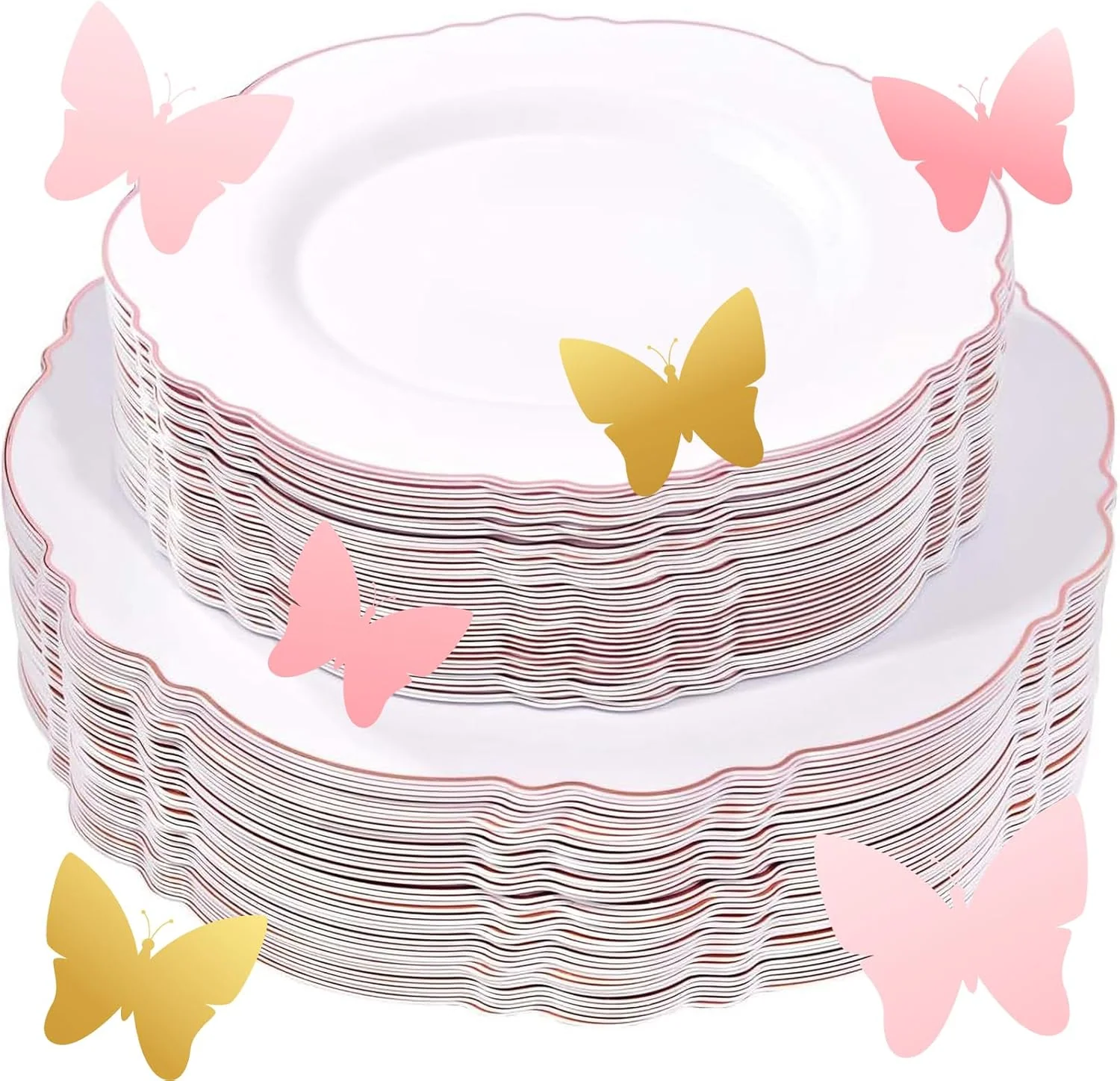 Rose Gold Baroque Plastic Plates — view 10