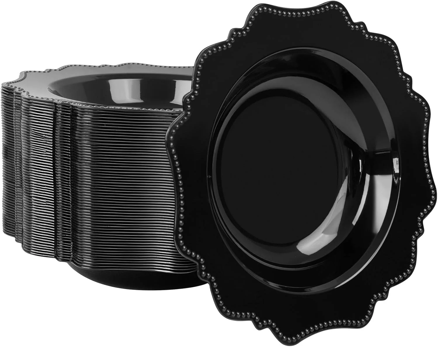 Black Plastic Party Bowls () 12 Oz Disposable Soup/Salad Bowl — view 11