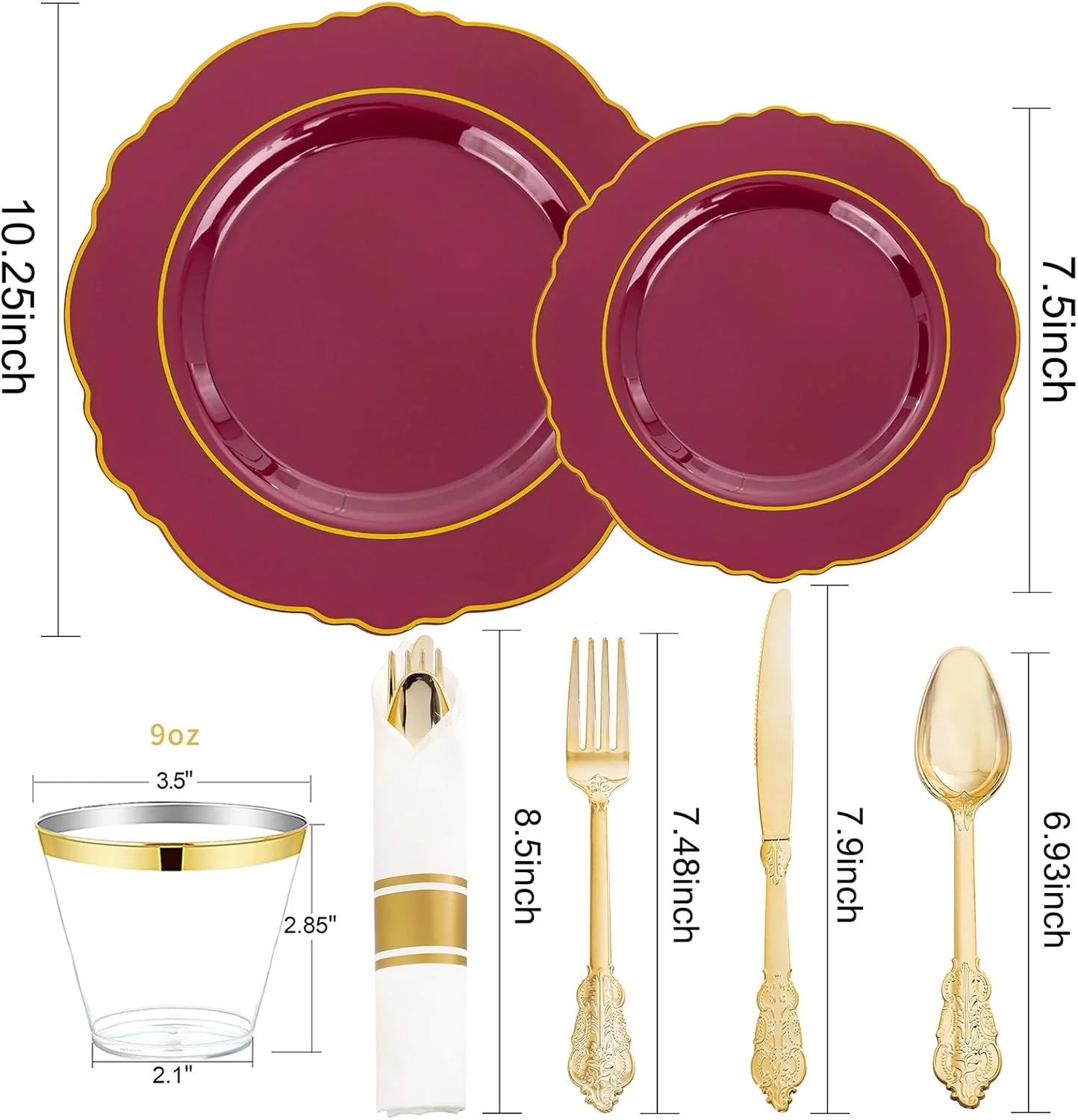 Red Liacere Plates Disposable — view 12
