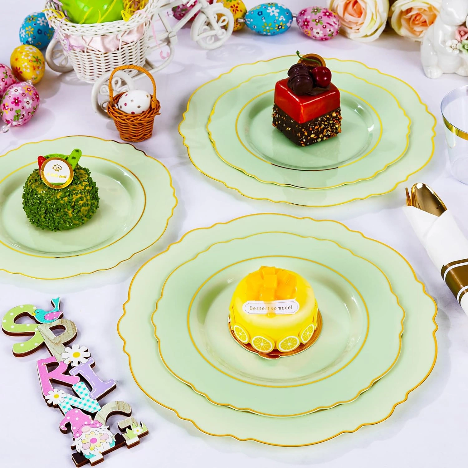 Light Green Liacere Plates Disposable — view 12
