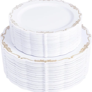 White Gold U-QE Disposable Plates — view 10