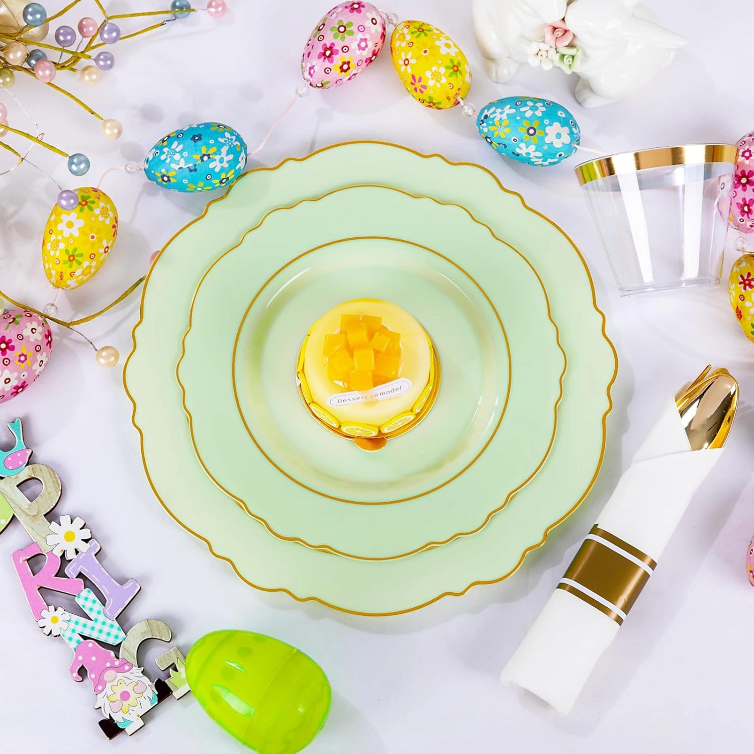 Light Green Liacere Plates Disposable — view 14