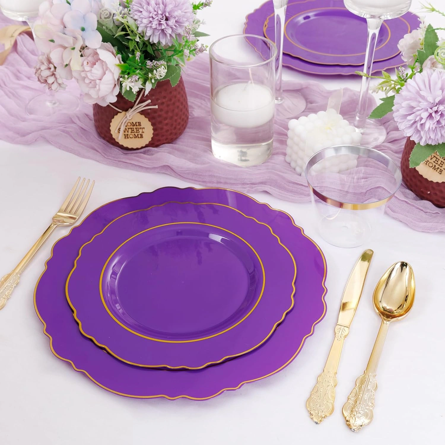 Purple Liacere Plates Disposable — view 15