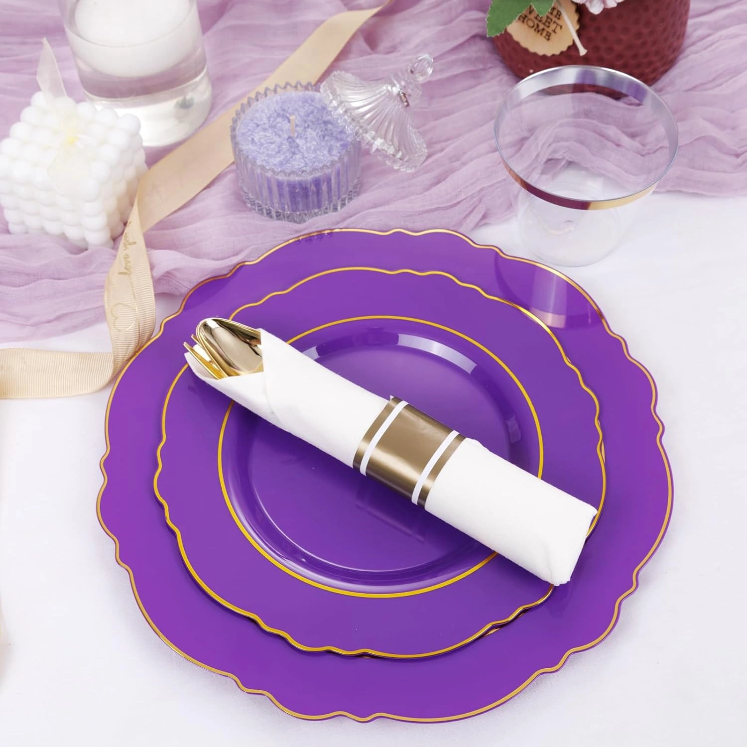 Purple Liacere Plates Disposable — view 14