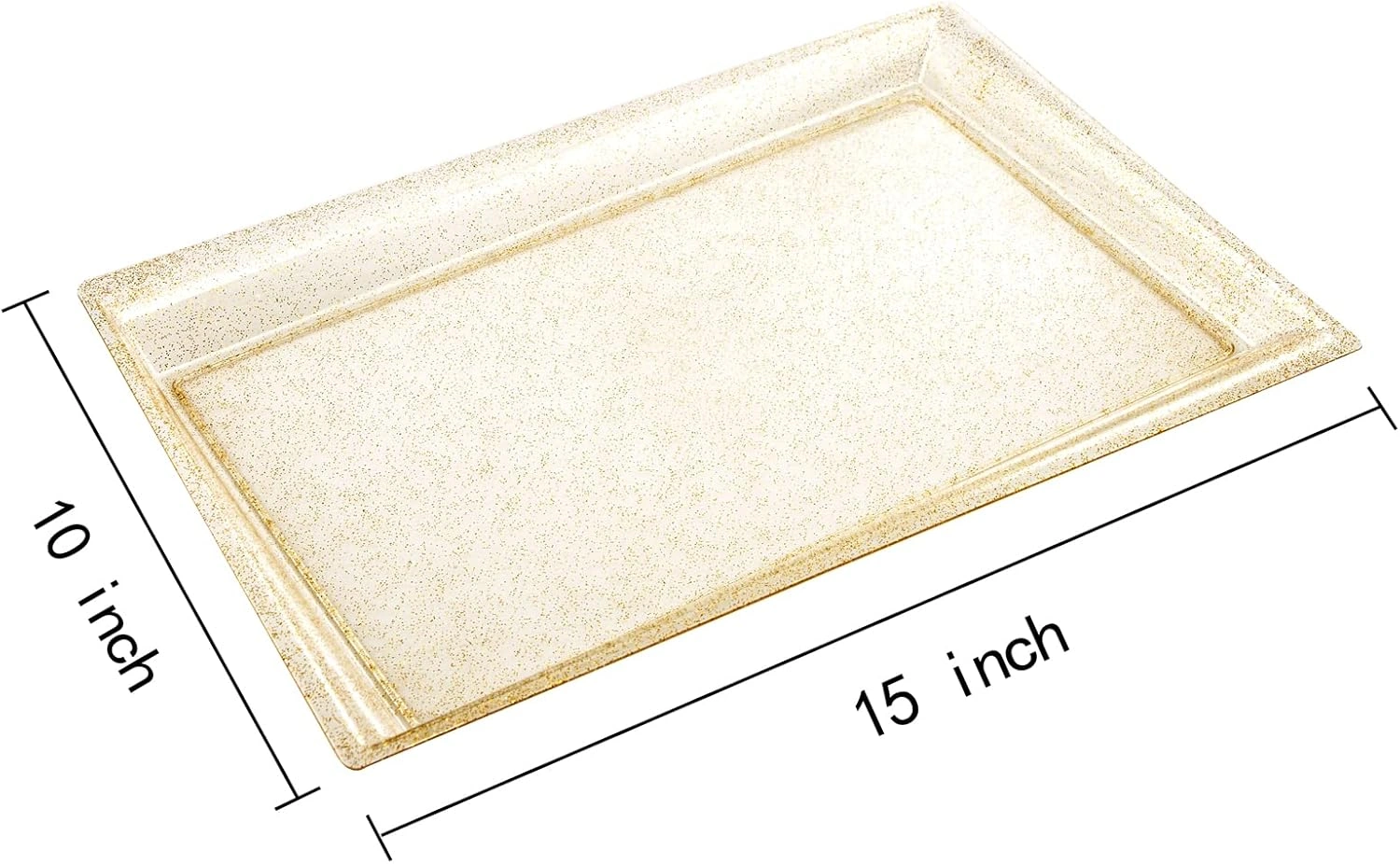 Gold Glitter Plastic Serving Tray — view 11