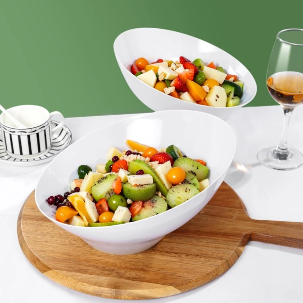 White Plastic Serving Bowls — view 13