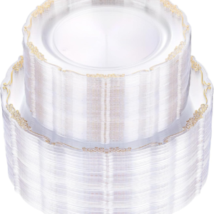 Clear Gold U-QE Disposable Plates — view 10