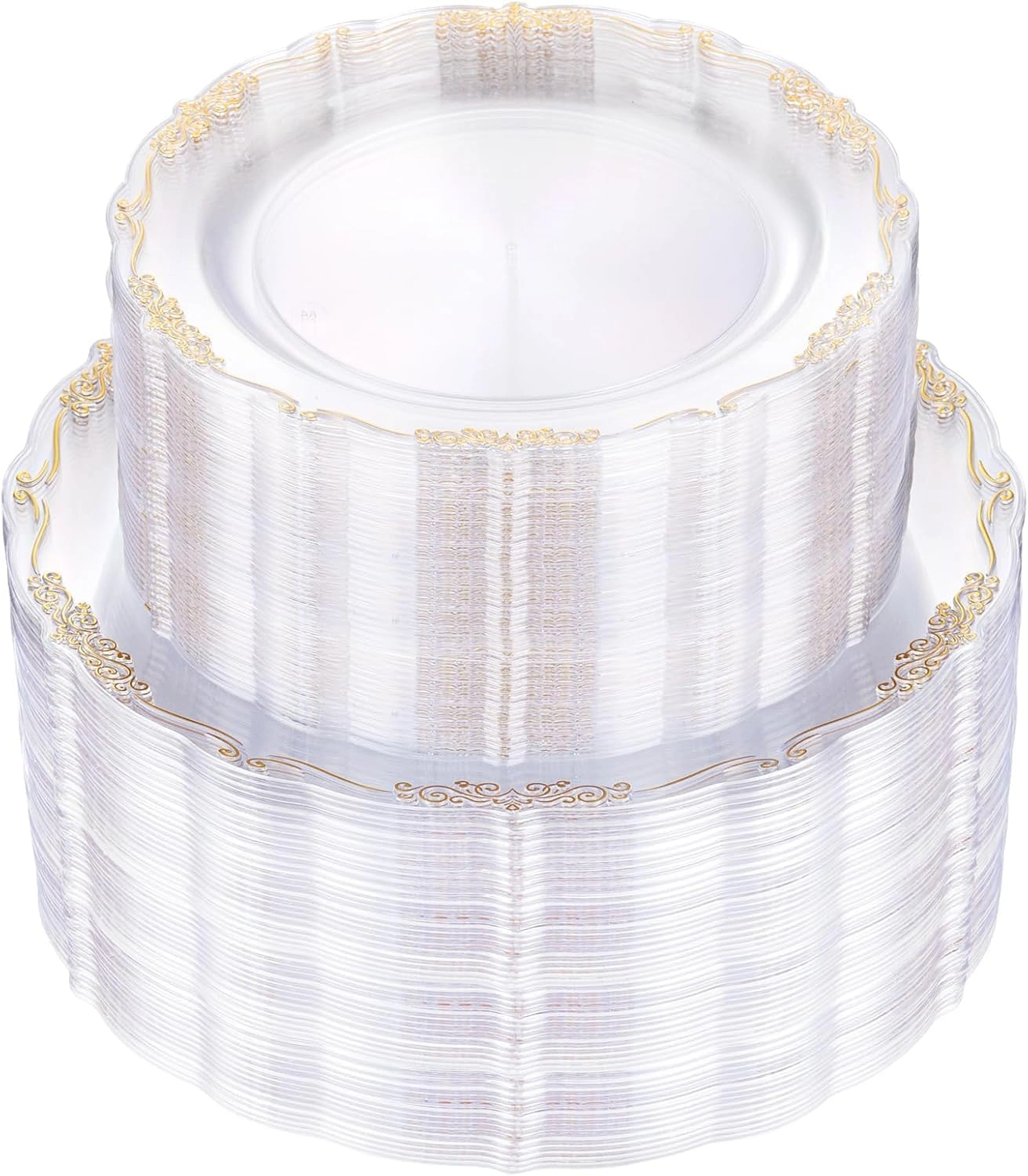 Clear Gold U-QE Disposable Plates — view 10