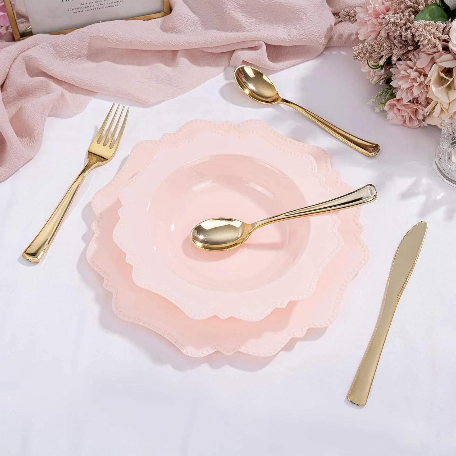 Pink Plastic Party Bowls () 12 Oz Disposable Soup/Salad Bowl — view 14