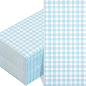 Baby Blue Gingham Paper Napkins — view 9