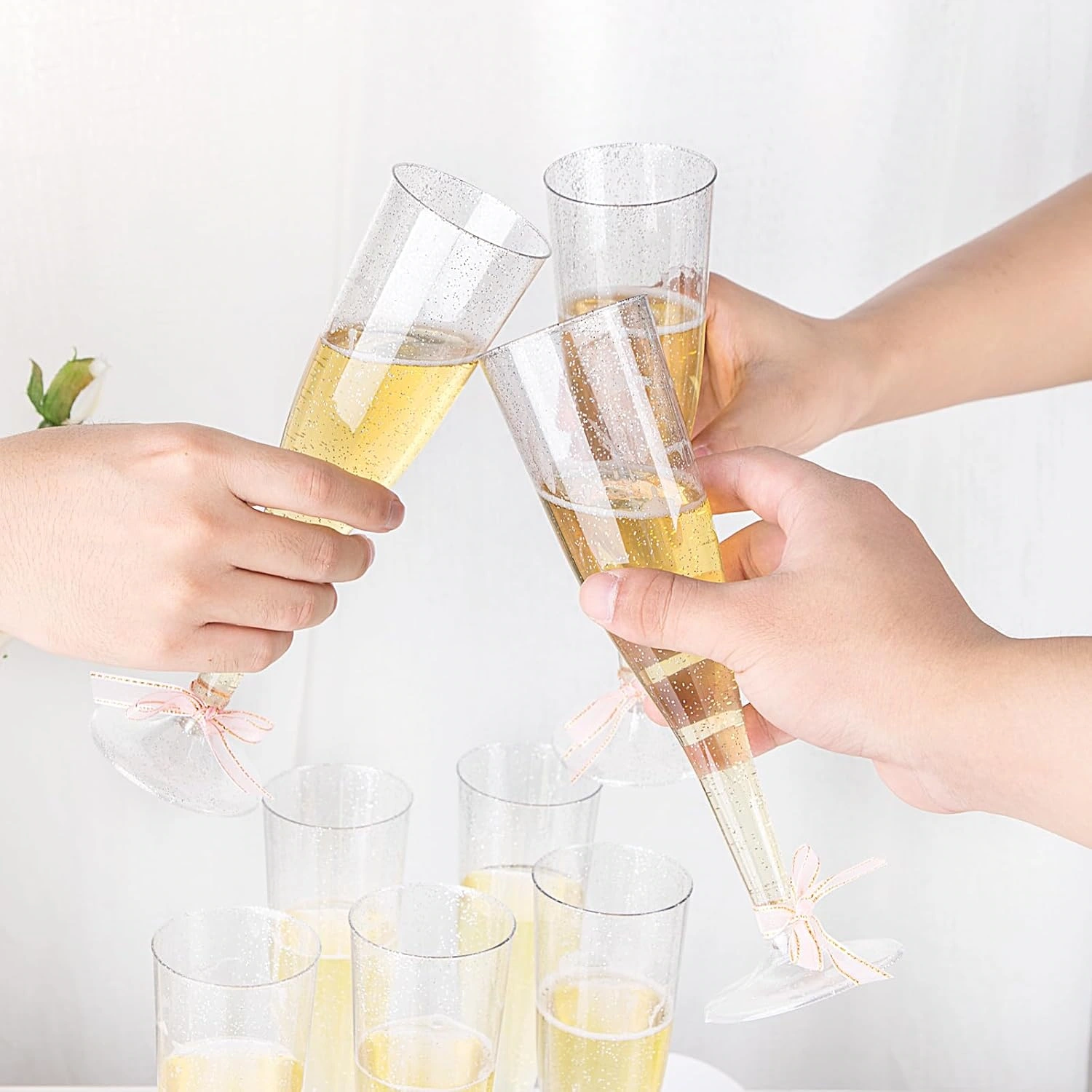 Silver Plastic Champagne Flutes — view 15