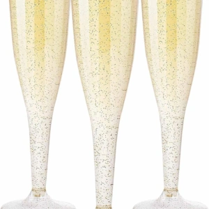 Gold Plastic Champagne Flutes — view 9
