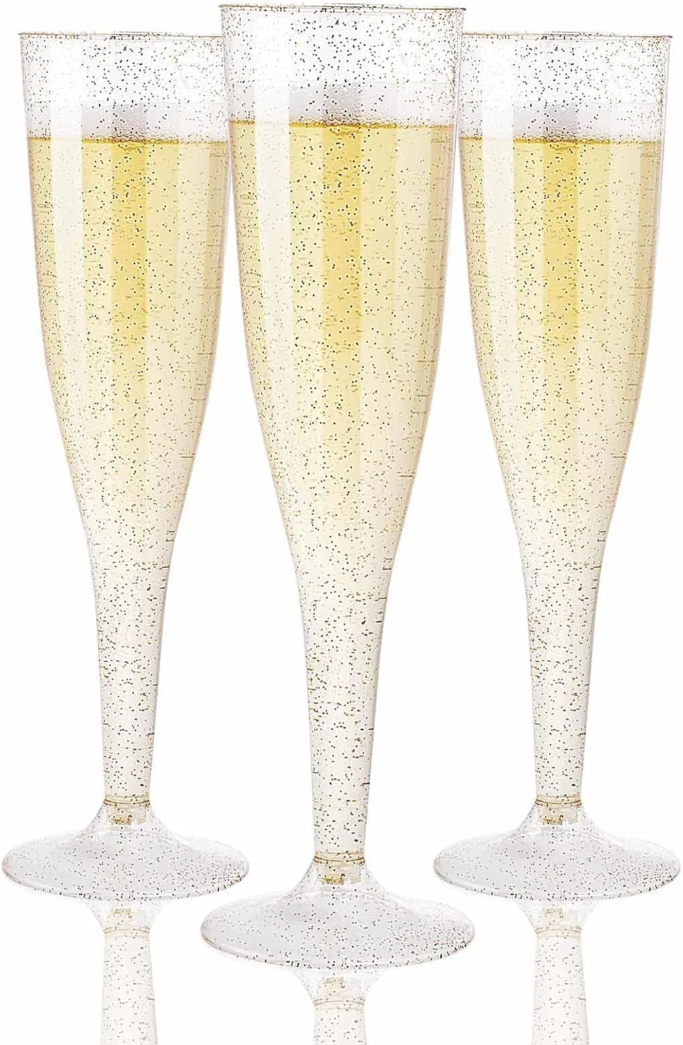 Gold Plastic Champagne Flutes — view 9