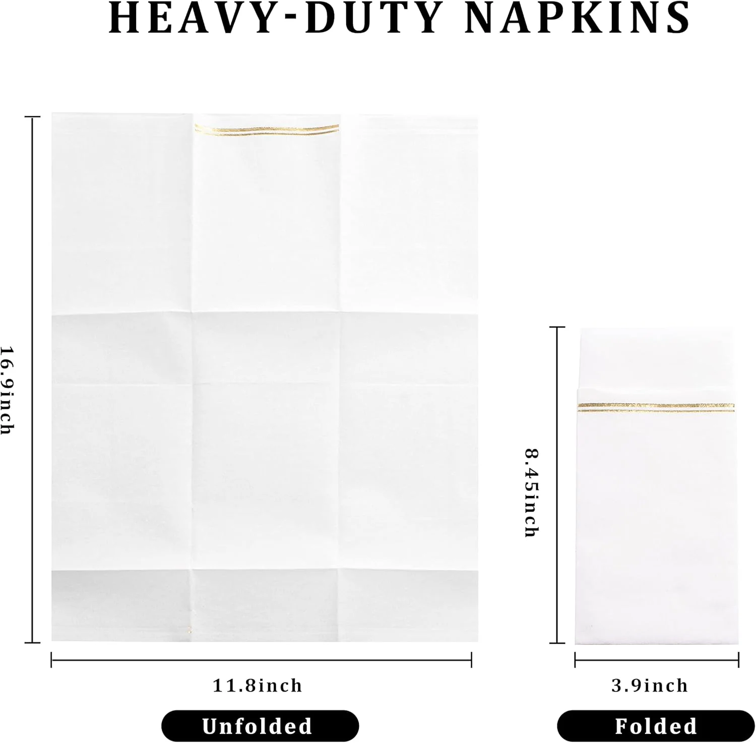 Gold Paper Napkins with Built-in Flatware Pocket — view 13