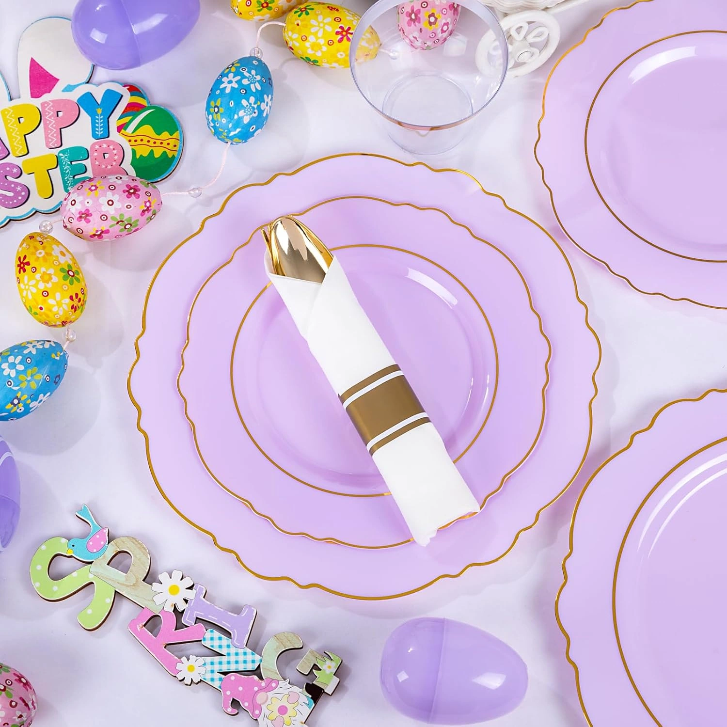 Light Purple Liacere Plates Disposable — view 12