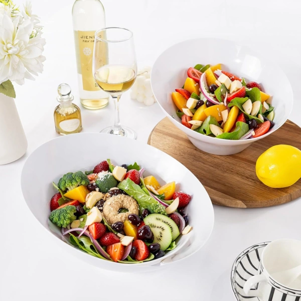 White Plastic Serving Bowls — view 10