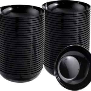 Black 10oz Plastic Bowls-Disposable Plastic Bowls- Premium Heavy Duty Salsa Bowls for Wedding &Parties — view 7