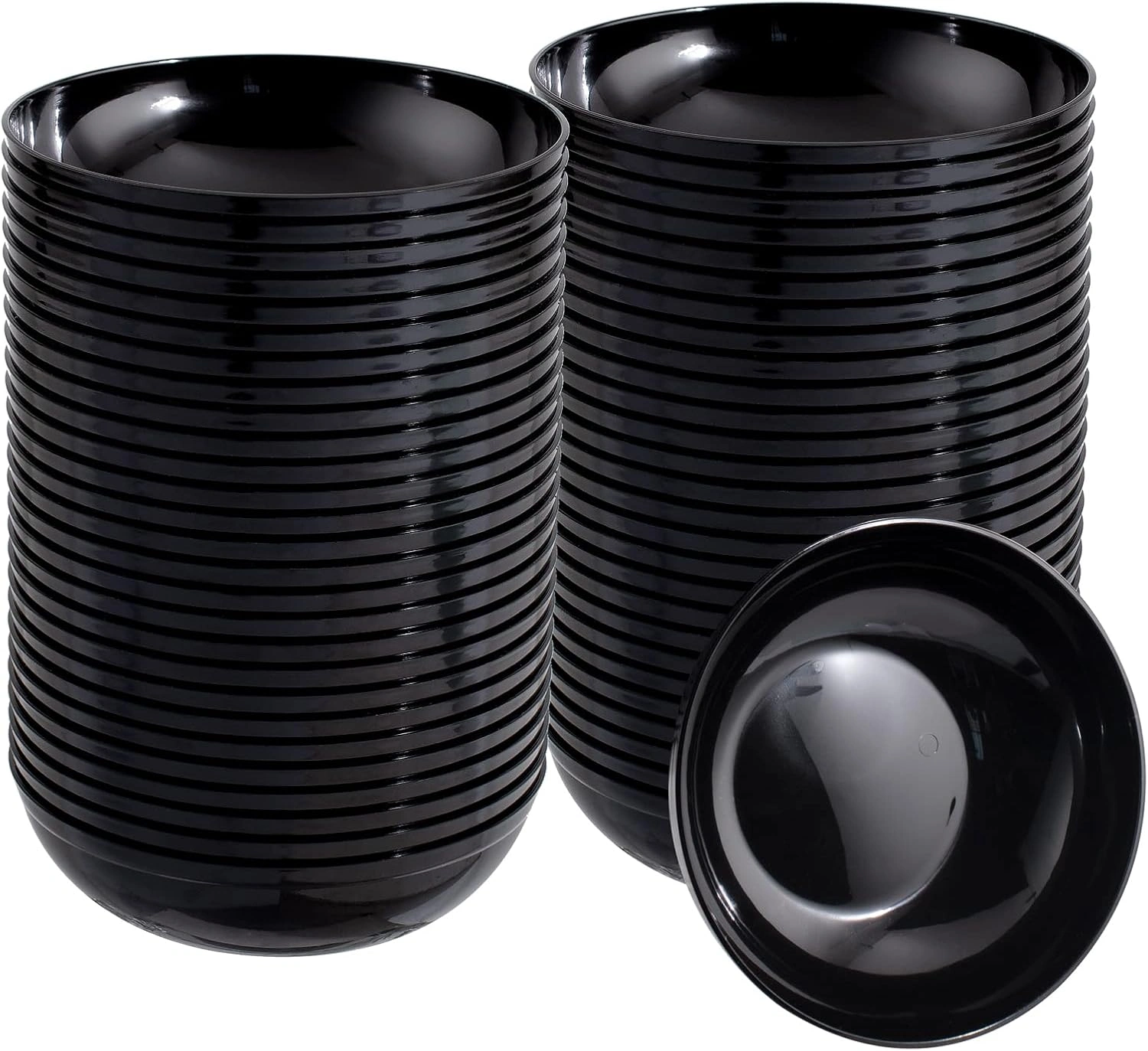 Black 10oz Plastic Bowls-Disposable Plastic Bowls- Premium Heavy Duty Salsa Bowls for Wedding &Parties — view 7