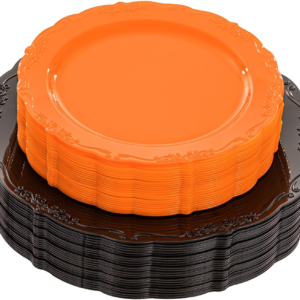 Orange Black U-QE Disposable Plates — view 11
