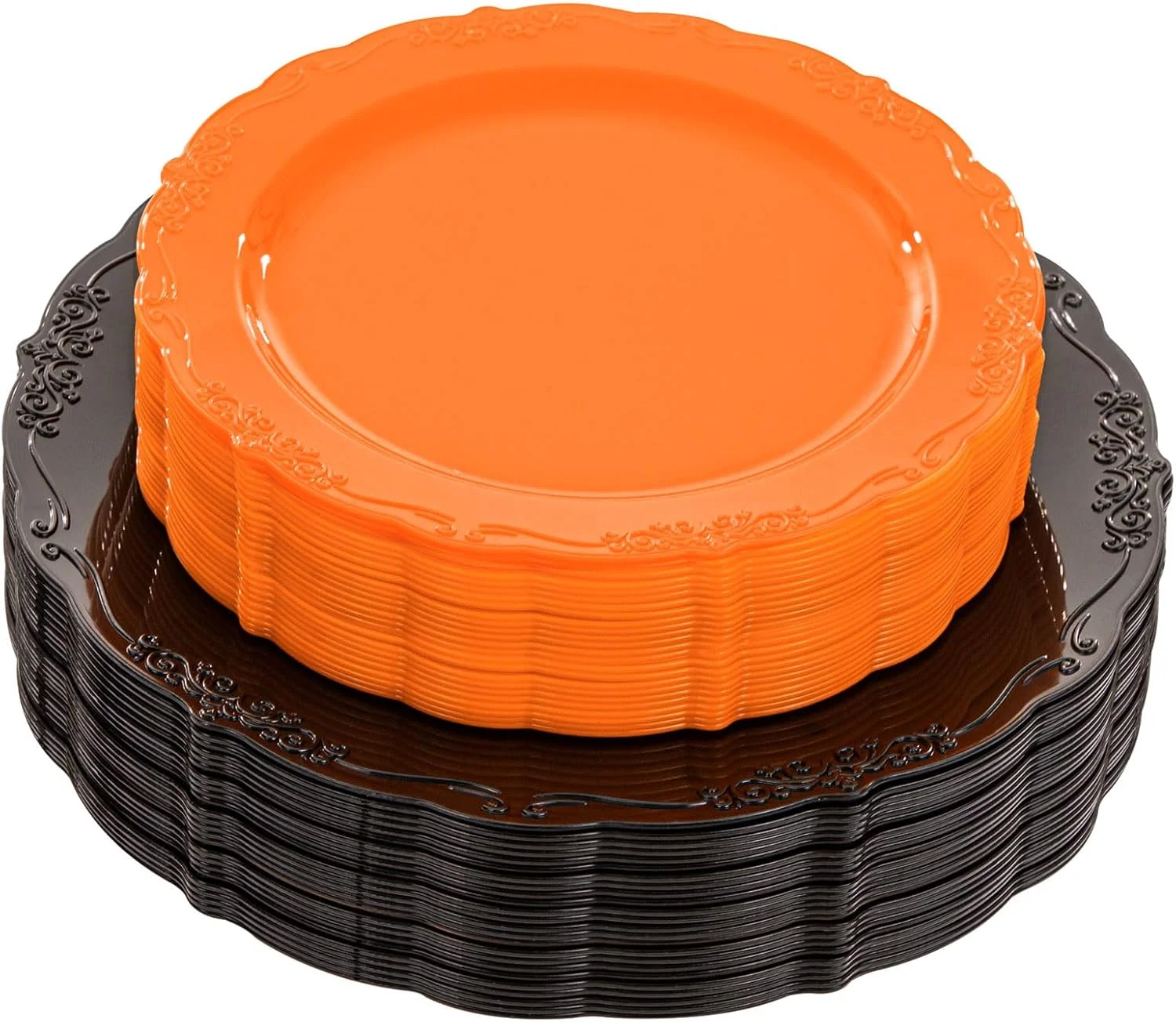 Orange Black U-QE Disposable Plates — view 11