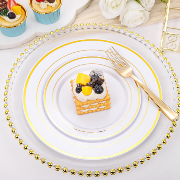 Gold Deluxe Disposable Dinnerware Set — view 10