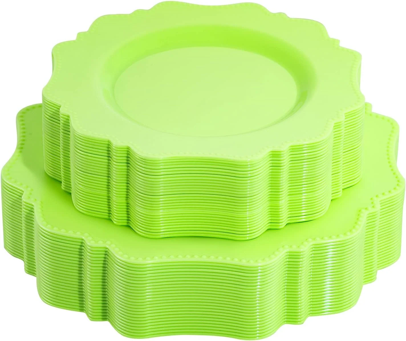 Light Green Disposable Plastic Plates-Heavy duty plate for party/wedding/anniversary 30 dinner plates and 30 dessert/salad plates — view 8