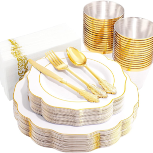 Gold NOCCUR Plates with Disposable Silverware — view 8