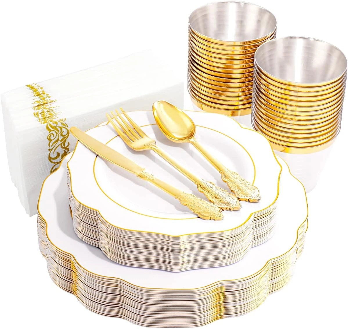 Gold NOCCUR Plates with Disposable Silverware — view 8
