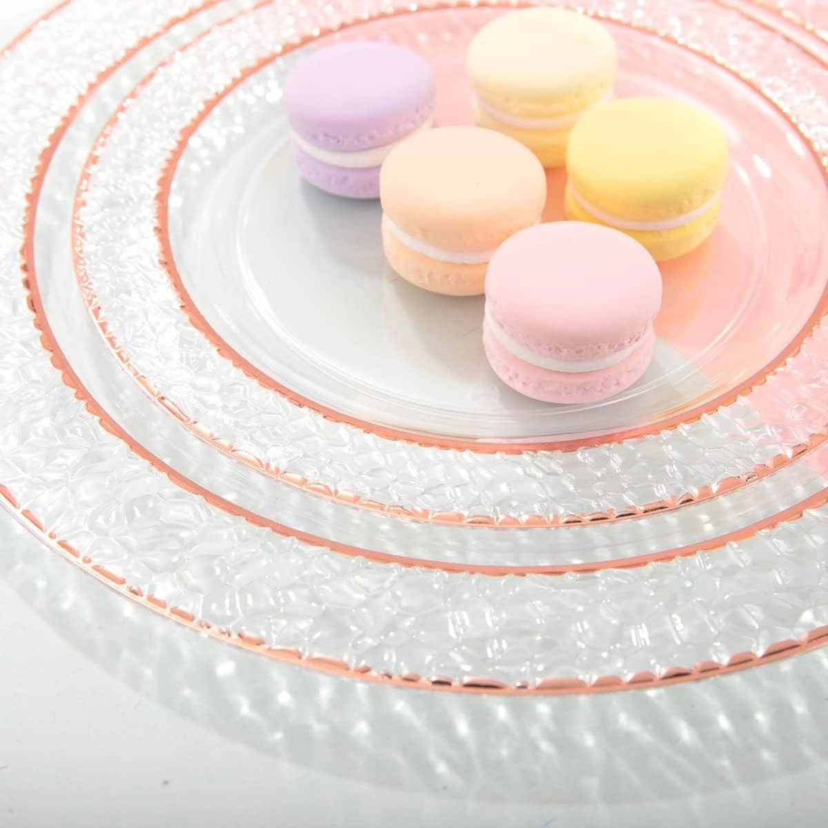 Rose And Gold Disposable Plastic Plates (150 Pieces) — view 10