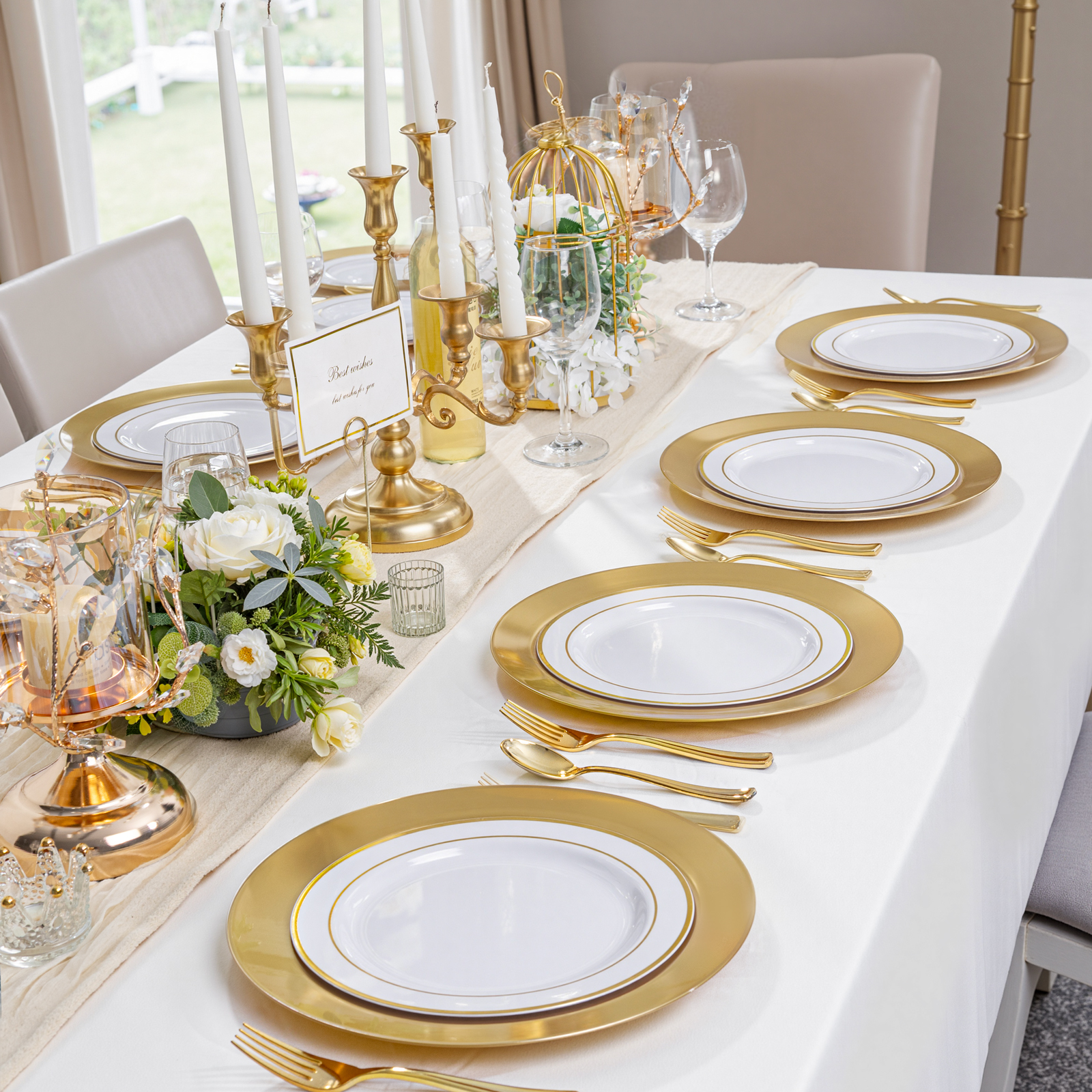 Gold 12Inch Plastic Charger Plates — view 10