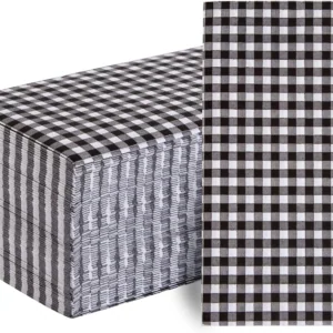 Black Gingham Paper Napkins — view 10