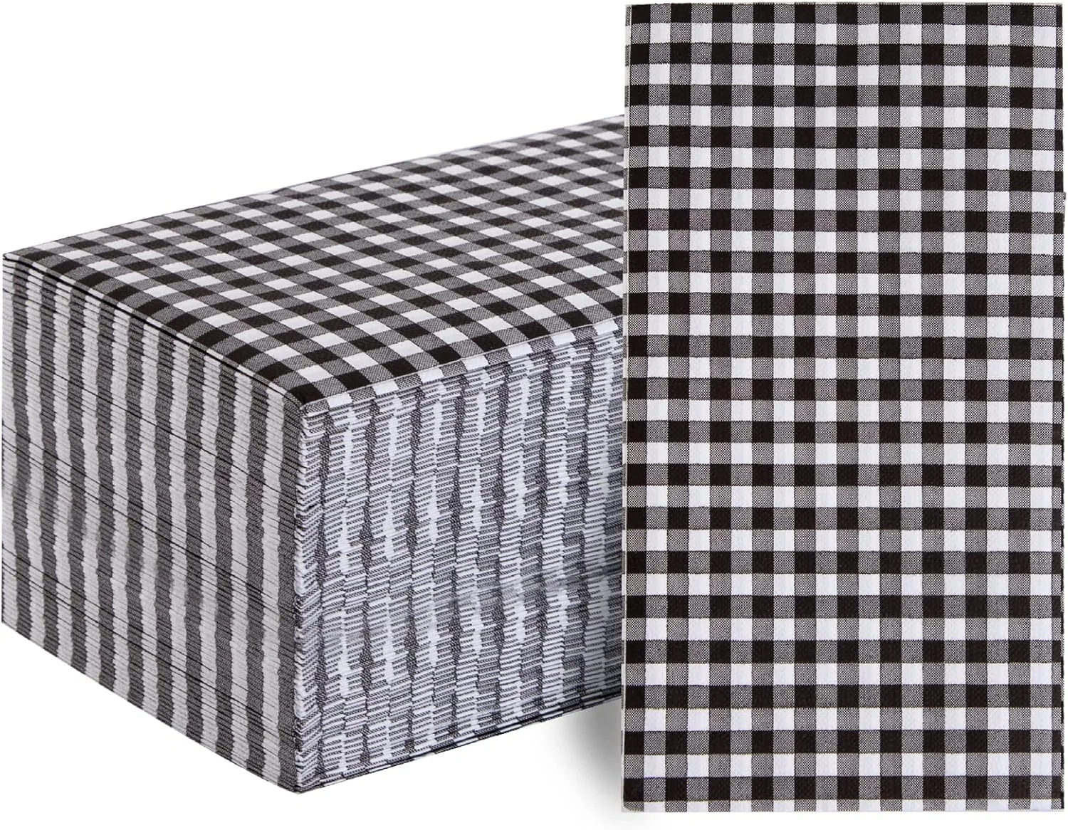 Black Gingham Paper Napkins — view 10