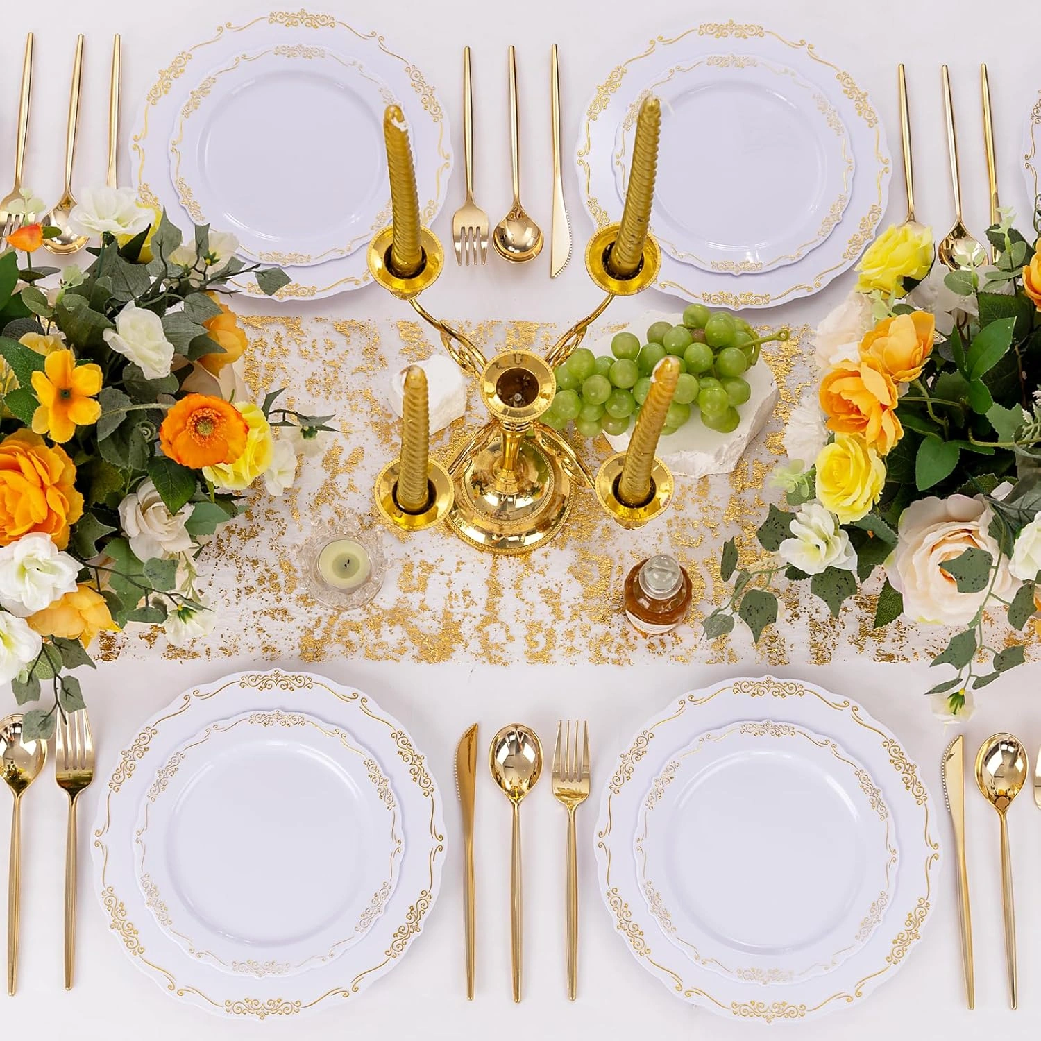White Gold U-QE Disposable Plates — view 14