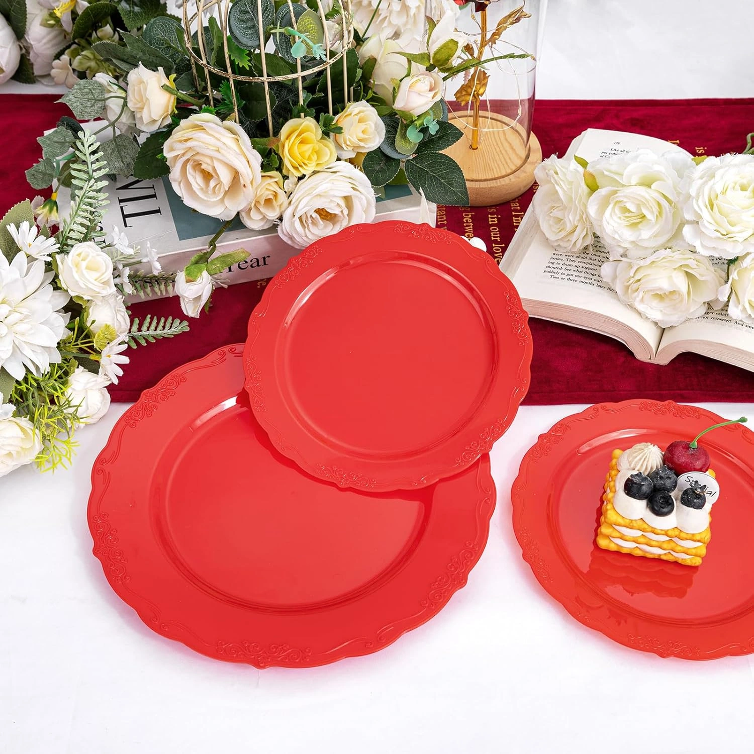 Red U-QE Disposable Plates — view 12