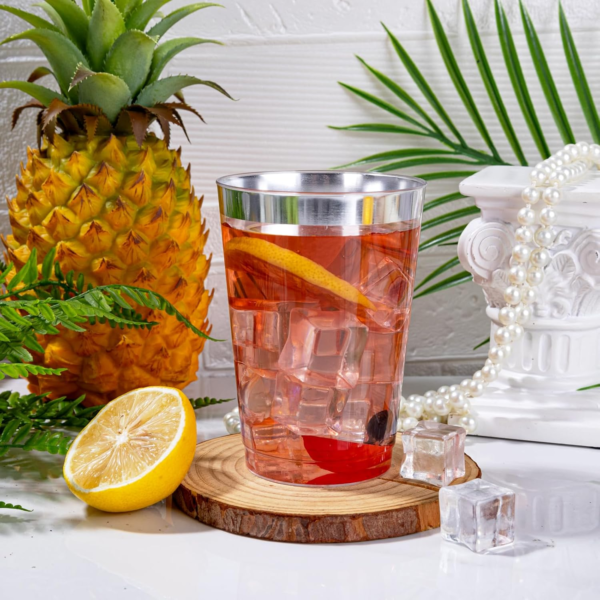 Silver Rim Plastic Cups — view 12