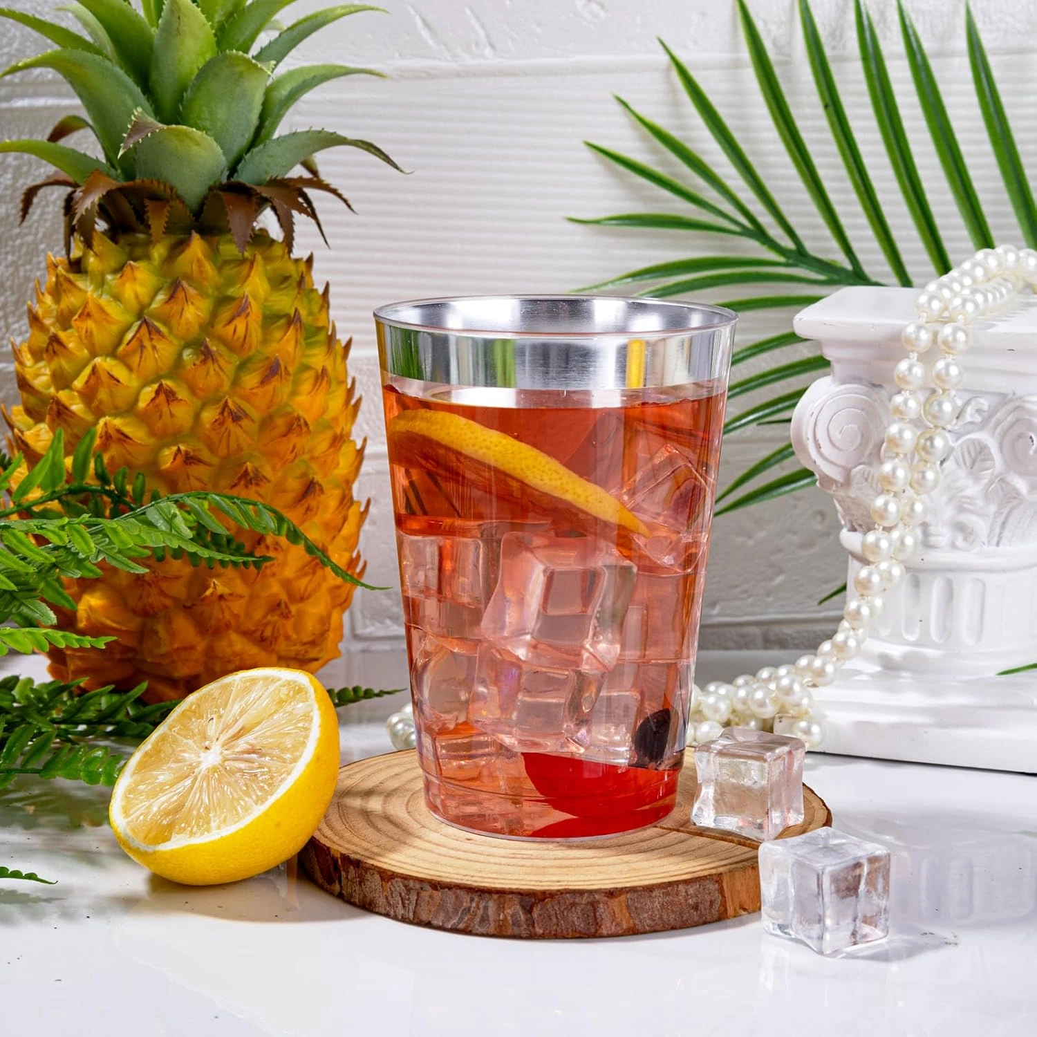 Silver Rim Plastic Cups — view 12
