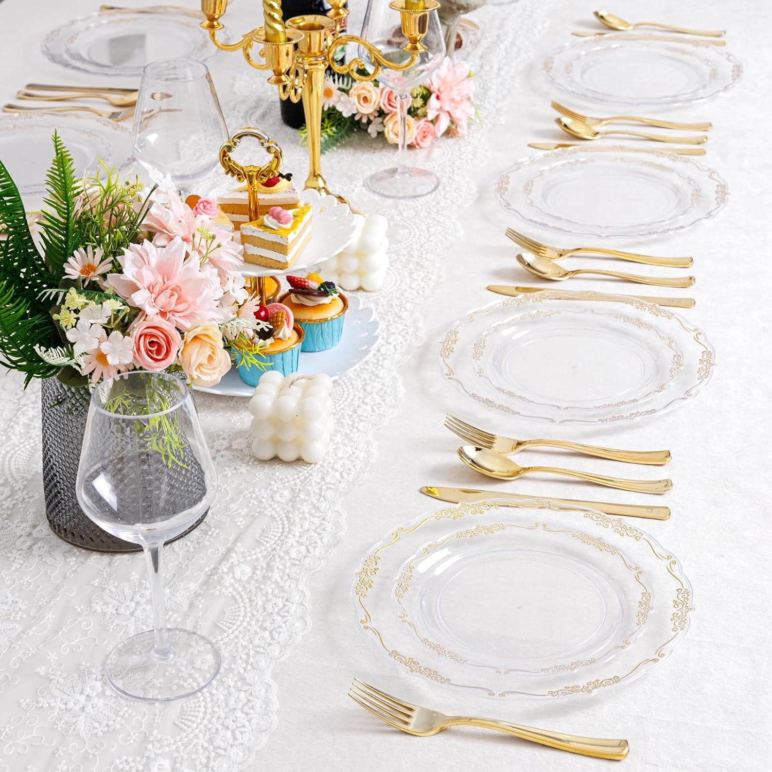 Clear Gold U-QE Disposable Plates — view 15