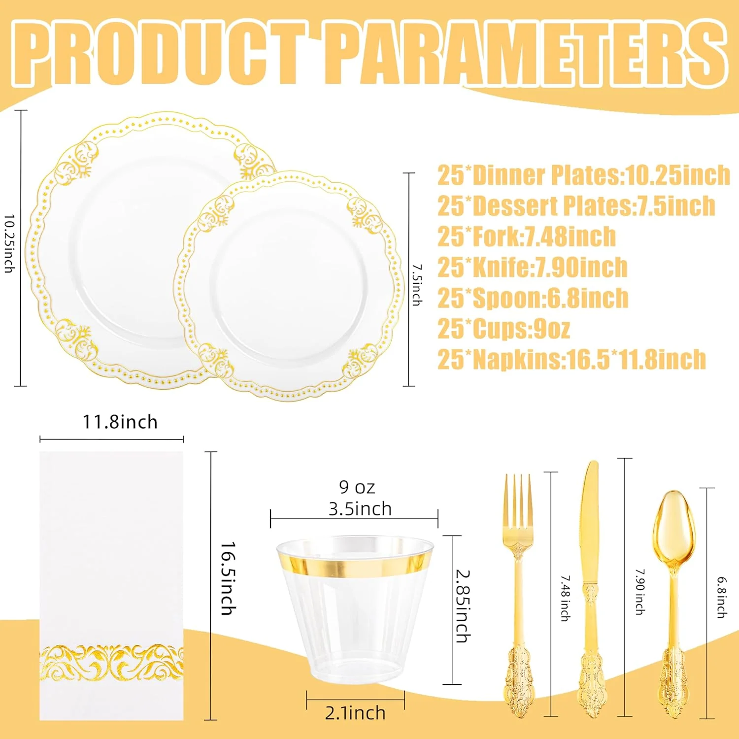 Fancy White And Gold Dinnerware Set — view 13