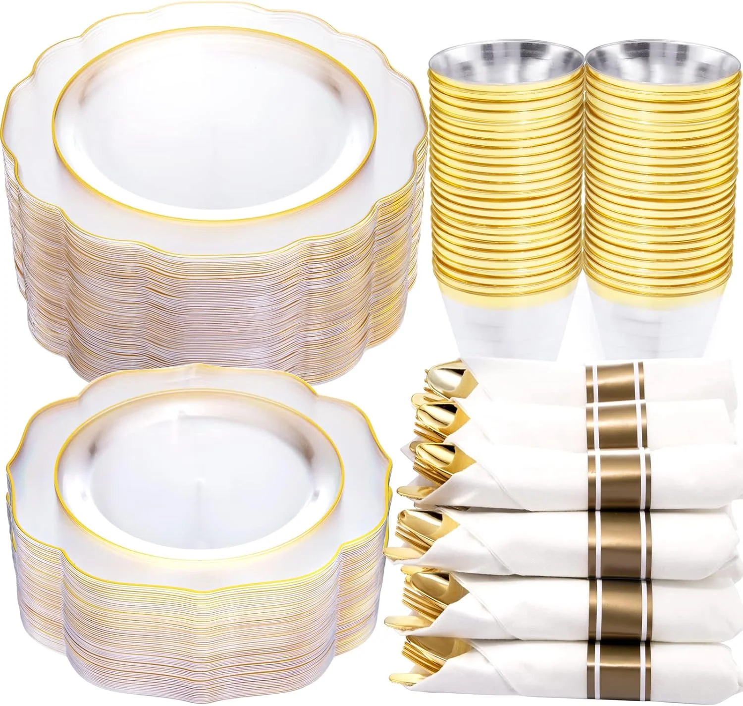 Clear Gold NOCCUR Plates with Disposable Silverware — view 8