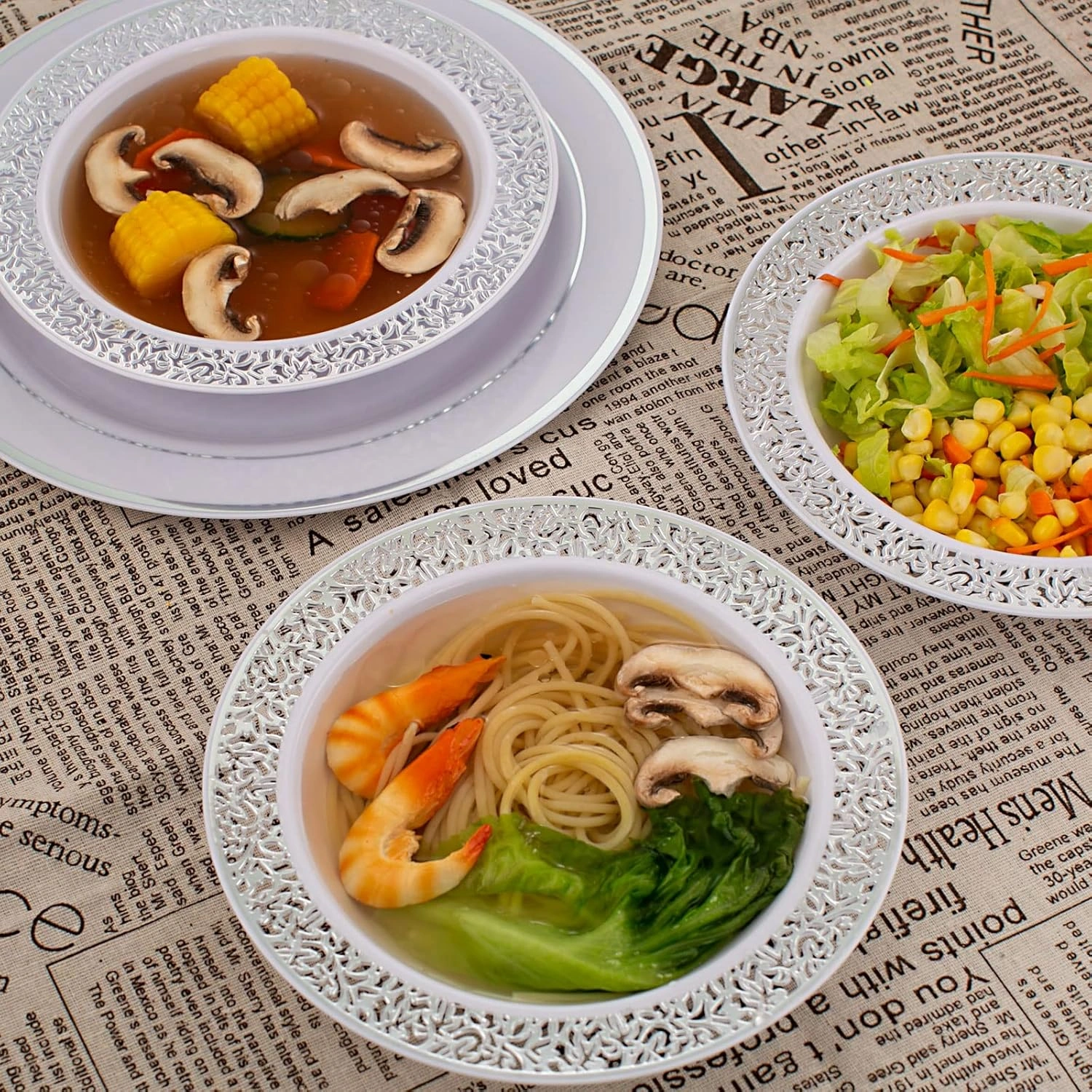 Silver Plastic Soup Bowls 12 oz — view 12
