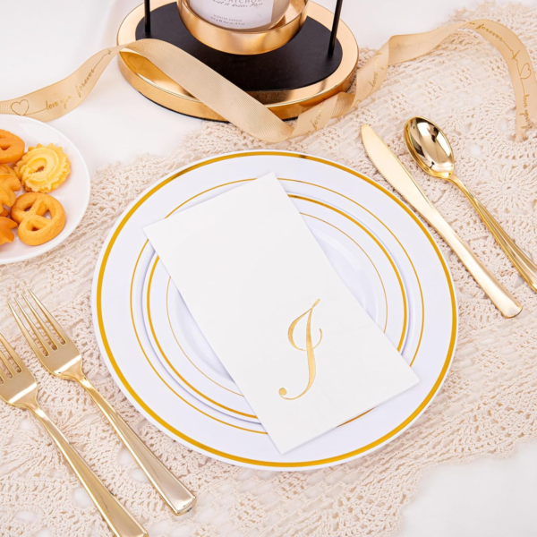 Gold Letter Cocktail Napkins (100 Pieces) — view 13
