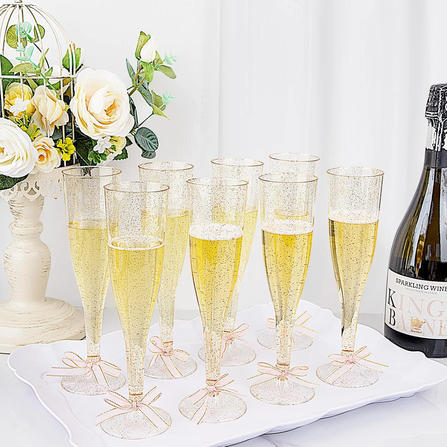 Gold Plastic Champagne Flutes — view 13