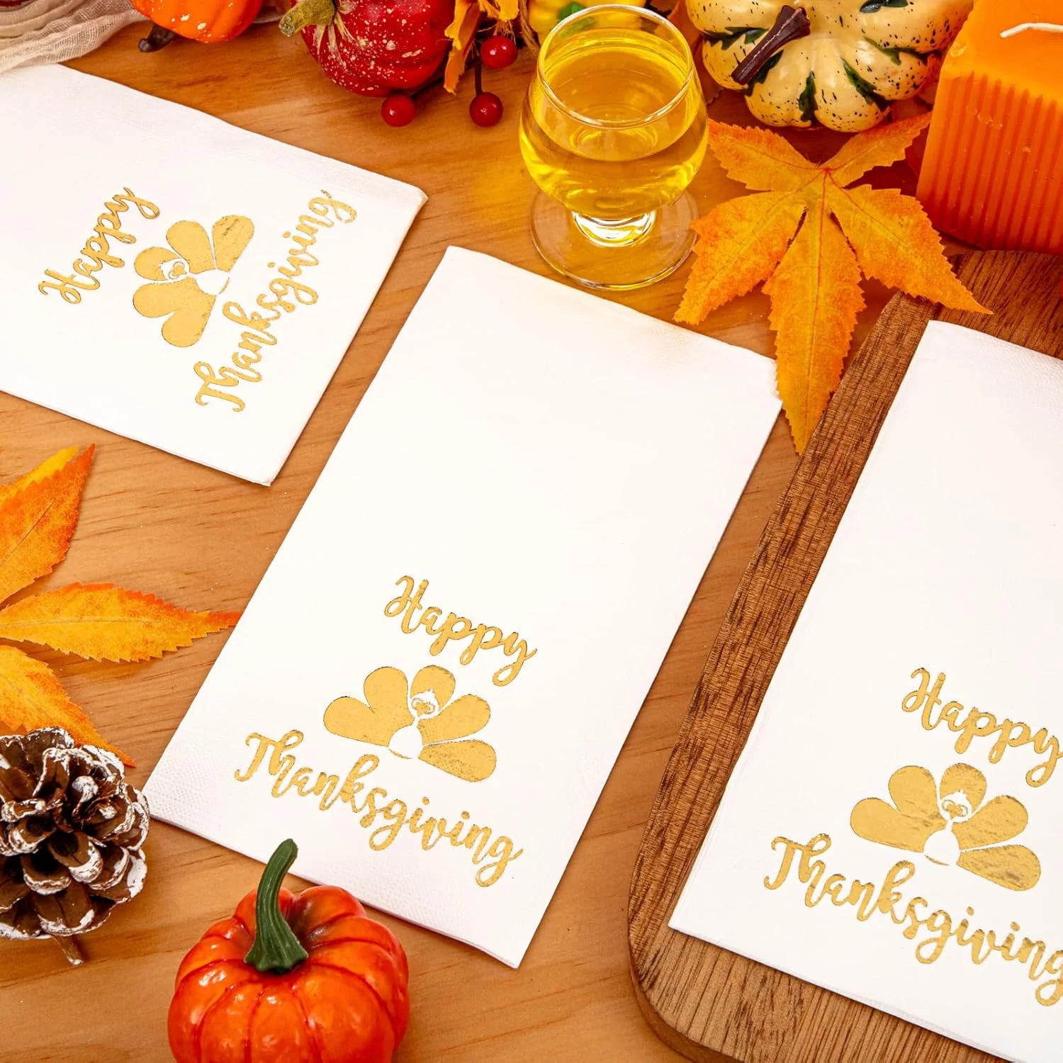 Gold Turkey Paper Napkins — view 12