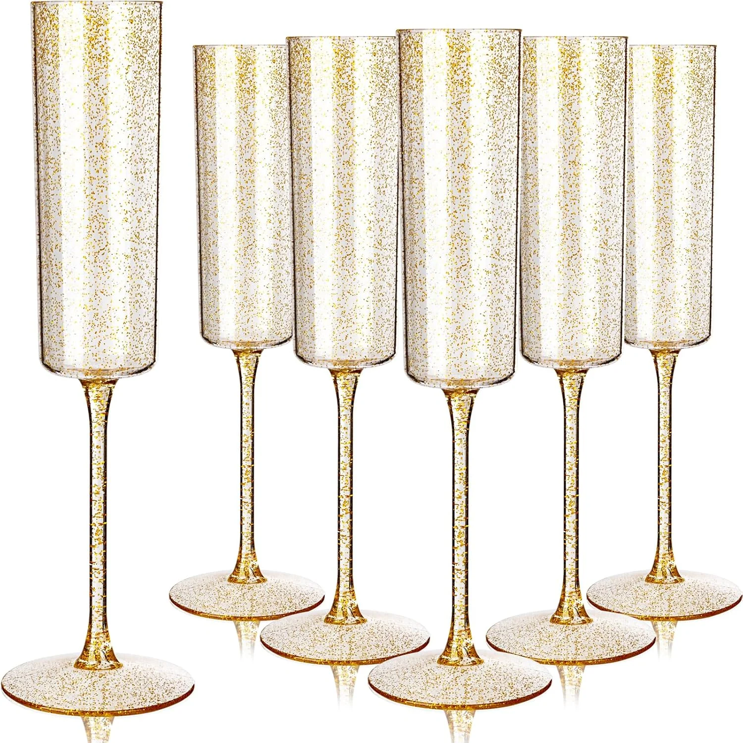 Gold Glitter YOUBET Champagne Flutes Plastic — view 11