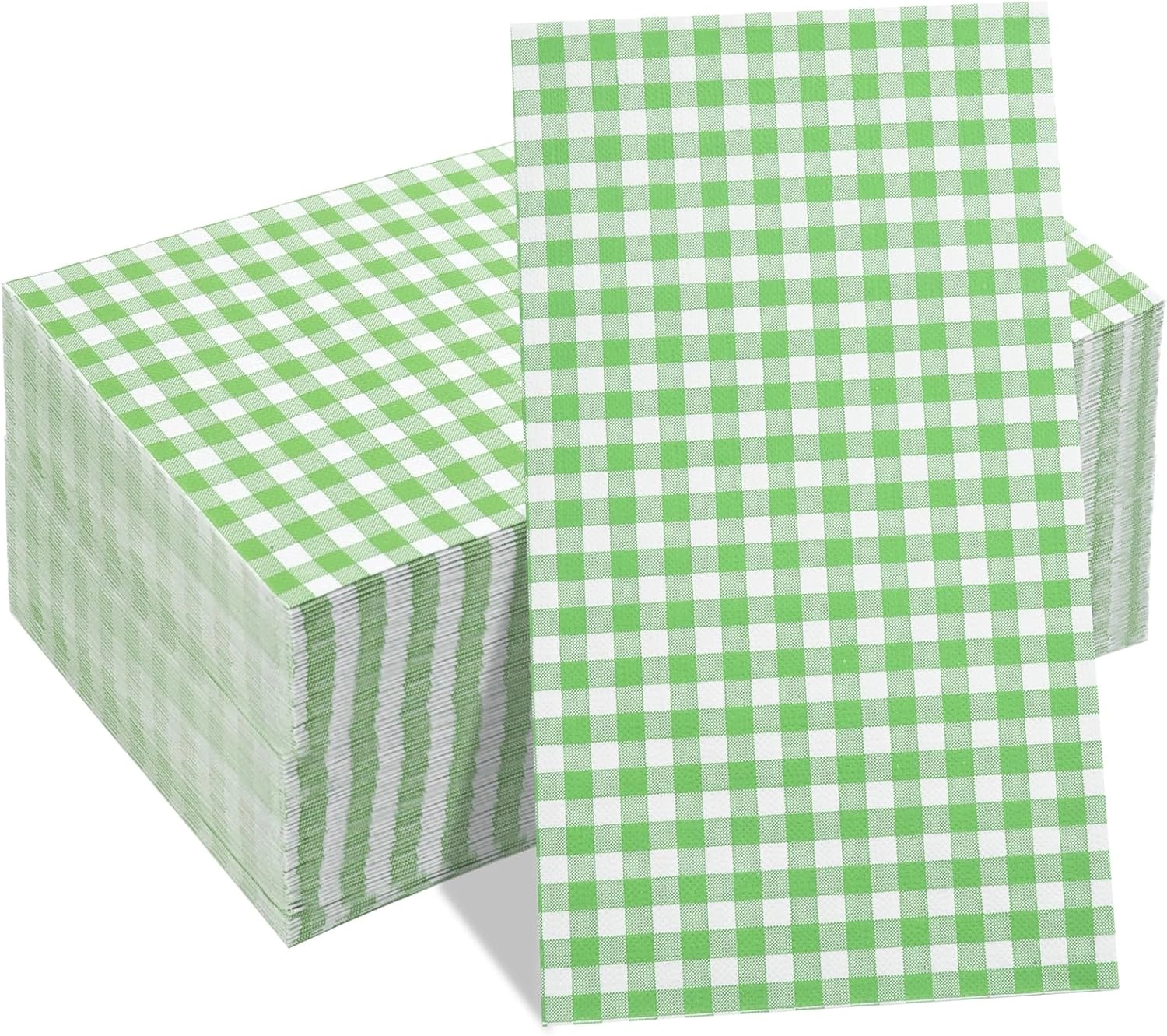 Green Gingham Paper Napkins — view 10