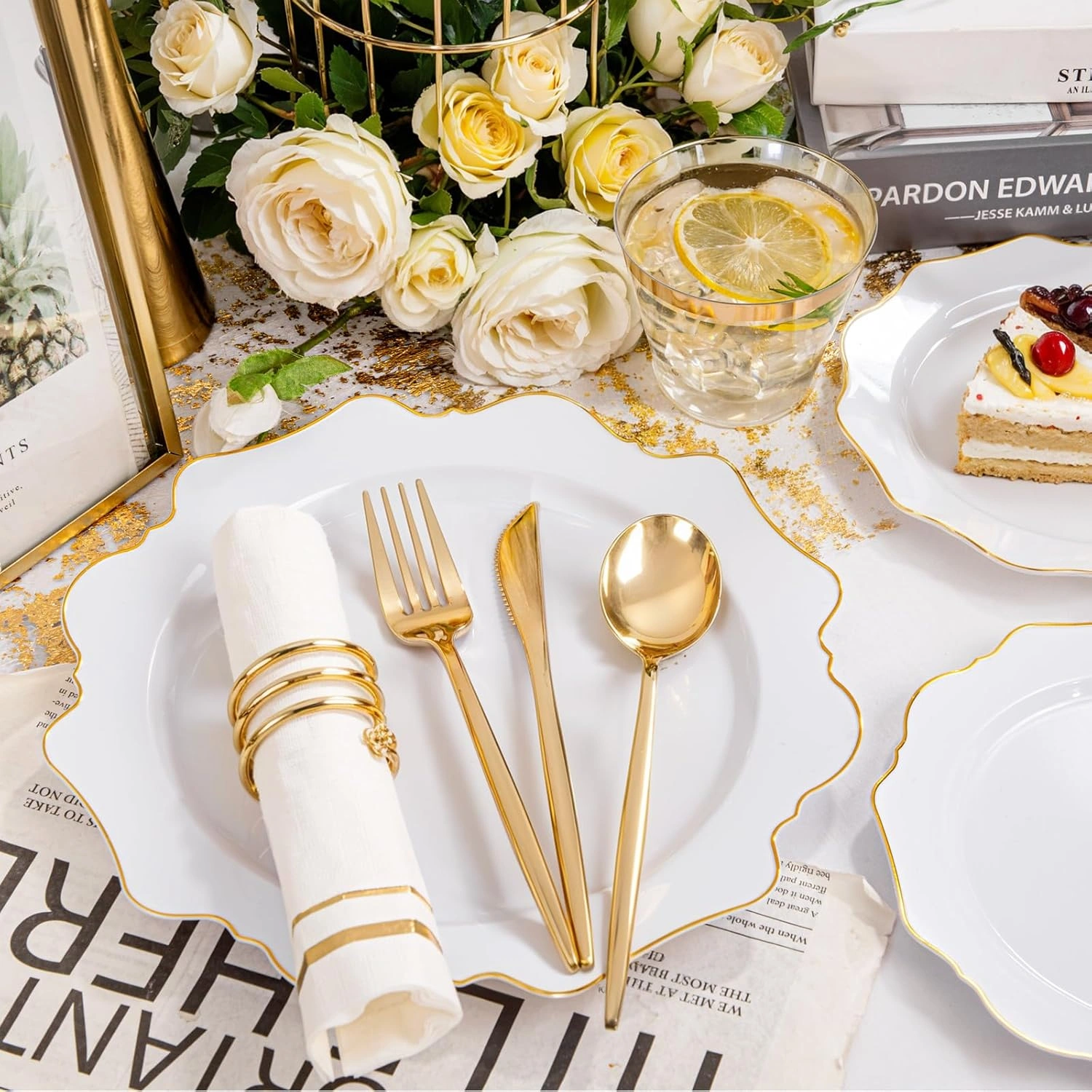 Gold Disposable Plates — view 12
